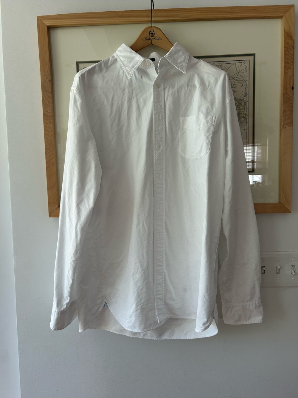 Lands' End White Men's Casual Button-Down Shirt